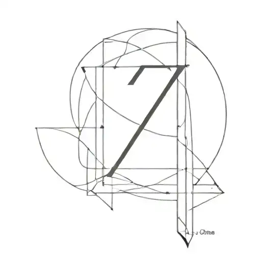 Create a geometric design featuring the number '70x7' in a prominent way, with subtle elements of a cross and the words 'He Lives' tattoo design idea