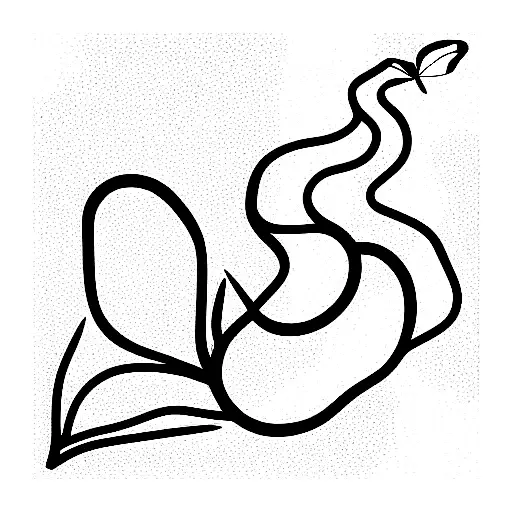 snake and butterflies tattoo design idea