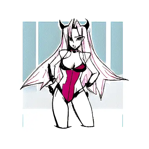 sexy lady devil  tattoo design idea