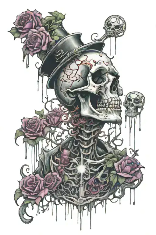 necromancer raising dead tattoo design idea