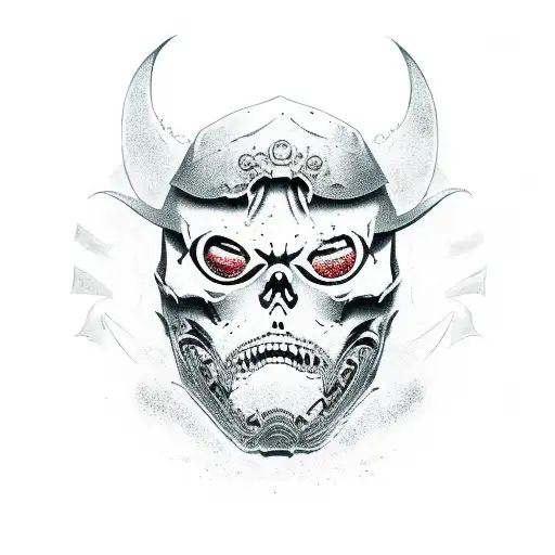 death reaper seal with oni mask tattoo design idea