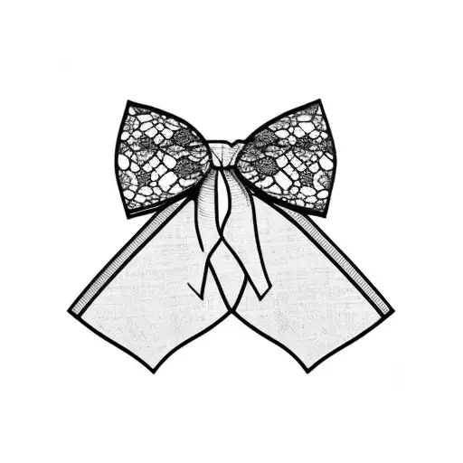 a cute lace bow. it should be light and thin, female style, a bit like a garter-belt or stockings. a girl in lingerie tattoo design idea