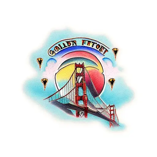 golden gate bridge tattoo design idea