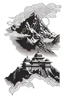 kedarnath temple with mount kailash mountain tattoo tattoo design idea