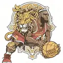 Lebron James block and lions  tattoo design idea