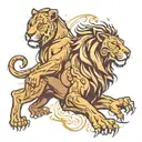 Lebron James block and lions  tattoo design idea
