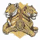 Lebron James block and lions  tattoo design idea