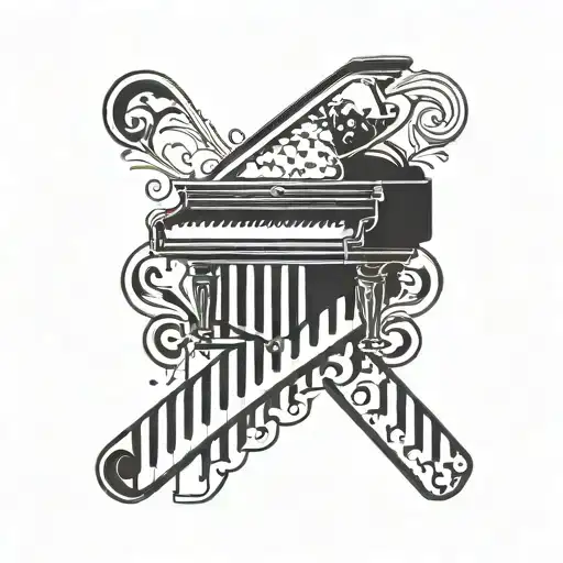 A piano key with a tiny dog paw print on it tattoo design idea