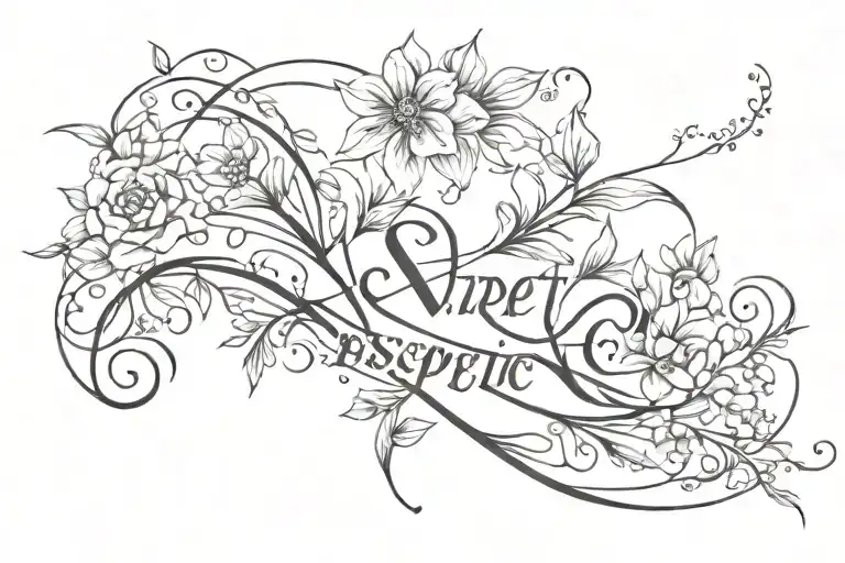 write 'perspective' with different fones  tattoo design idea