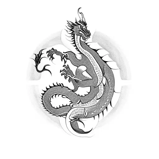 Mandala-inspired dragon tattoo design idea