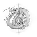 Mandala-inspired dragon tattoo design idea