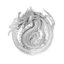 Mandala-inspired dragon tattoo design idea