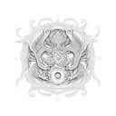 Intricate mandala design with a hidden dragon tattoo design idea