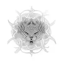 Intricate mandala design with a hidden dragon tattoo design idea