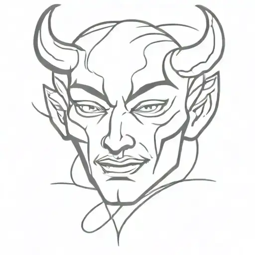 devil face tattoo design idea
