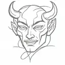 devil face tattoo design idea