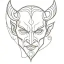 devil face tattoo design idea