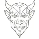 devil face tattoo design idea