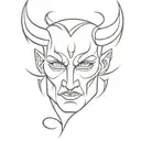 devil face tattoo design idea