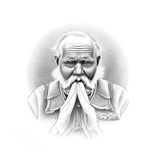 old man rowing boat with grandson tattoo design idea