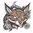 mascara kitsune tattoo design idea