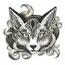 mascara kitsune tattoo design idea