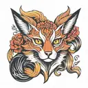 mascara kitsune tattoo design idea