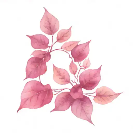 a circle of red Amaranth  tattoo design idea