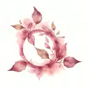 a circle of red Amaranth  tattoo design idea