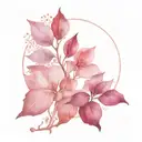 a circle of red Amaranth  tattoo design idea