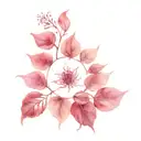 a circle of red Amaranth  tattoo design idea