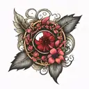 a ring of red Amaranth  tattoo design idea