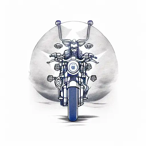 navy sailor riding harley davidson  tattoo design idea