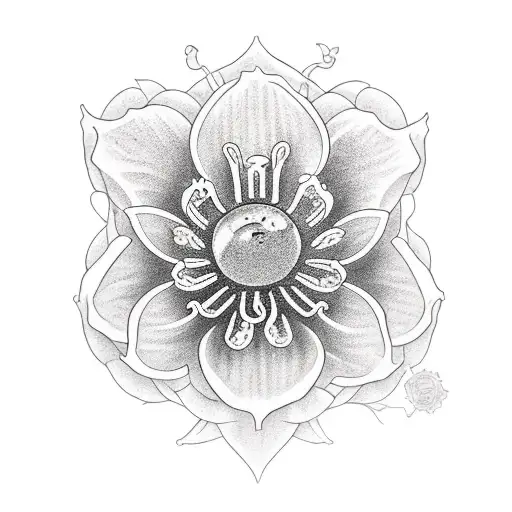 flor de loto zombie tattoo design idea