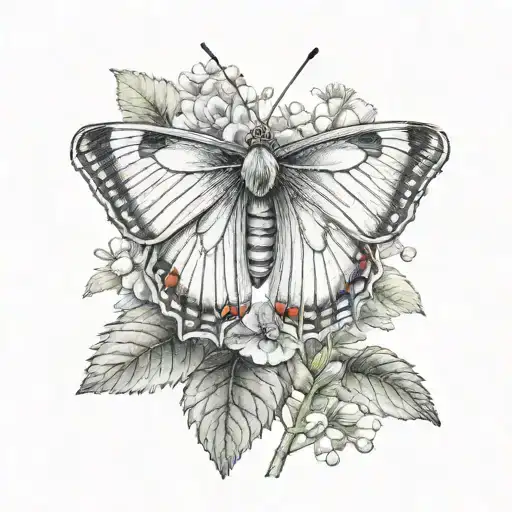 cabbage white butterfly  tattoo design idea