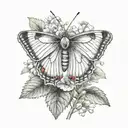 cabbage white butterfly  tattoo design idea