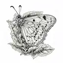 cabbage white butterfly  tattoo design idea