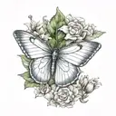 cabbage white butterfly  tattoo design idea