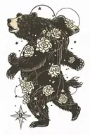 bear and ursa major constellation tattoo design idea