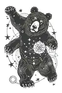 bear and ursa major constellation tattoo design idea