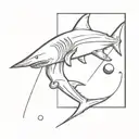 Shark playing billiards tattoo design idea