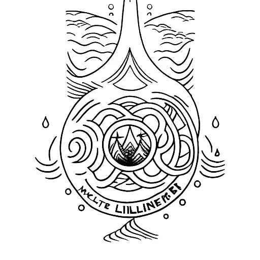 water depicting the strength and resiliance of water with the calming and peaceful element as well tattoo design idea