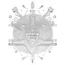 Chef knife tattoo design idea