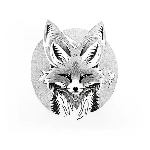 male fox hunting tattoo design idea