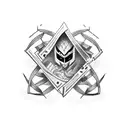 gambit and twisted fate jogando truco tattoo design idea