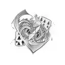 gambit and twisted fate jogando truco tattoo design idea