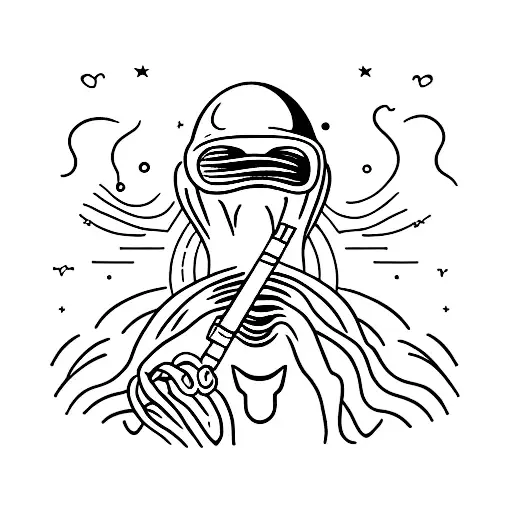 alien smoking a cigarette  tattoo design idea