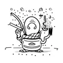 stereotypic alien smoking a cigarette  tattoo design idea