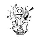 stereotypic alien smoking a cigarette  tattoo design idea