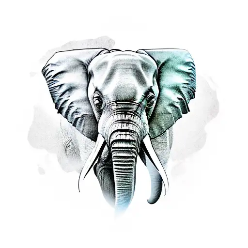 A fan with an elephant's head on it tattoo design idea